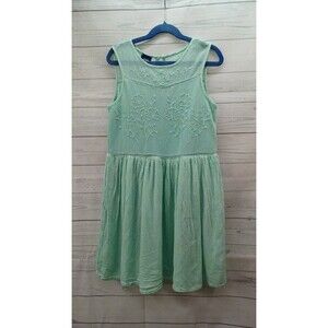 Route 66 Girl Dress Teal Green Sleeveless Sz 10-12 Lace Embroidery